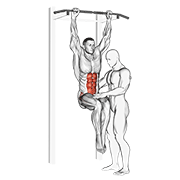 assisted hanging knee raise with throw down 动作演示