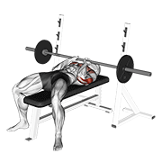 barbell close-grip bench press exercise demonstration