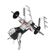 barbell lying close-grip press exercise demonstration