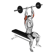 barbell seated overhead triceps extension egzersiz gösterimi