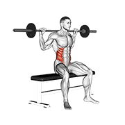 barbell seated twist exercise demonstration