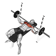 barbell wide bench press exercise demonstration