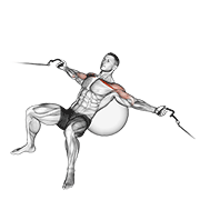 cable incline fly (on stability ball) exercise demonstration