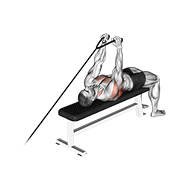 cable lying extension pullover (with rope attachment) exercise demonstration