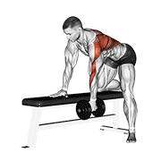 dumbbell one arm bent-over row egzersiz gösterimi