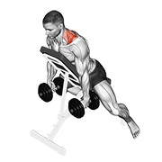 dumbbell decline shrug dimostrazione dell’esercizio