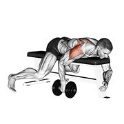 dumbbell lying one arm rear lateral raise exercise demonstration