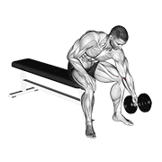 dumbbell seated one arm rotate exercise demonstration