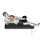 dumbbell side lying one hand raise exercise demonstration