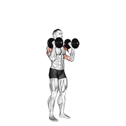 dumbbell standing alternate overhead press 动作演示