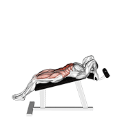 incline leg hip raise (leg straight) 动作演示