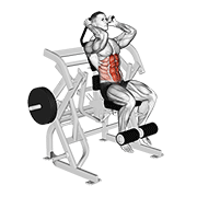 lever seated leg raise crunch dimostrazione dell’esercizio