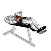 negative crunch exercise demonstration