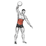 one arm slam (with medicine ball) exercise demonstration