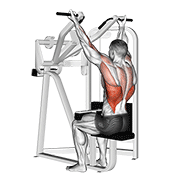 reverse grip machine lat pulldown dimostrazione dell’esercizio