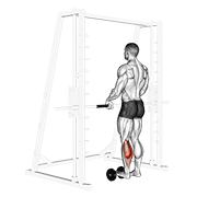 single leg calf raise (on a dumbbell) egzersiz gösterimi