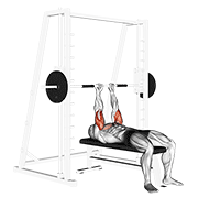 smith close-grip bench press exercise demonstration