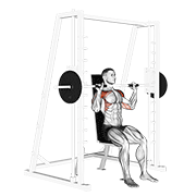 smith seated shoulder press dimostrazione dell’esercizio