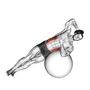 weighted side bend (on stability ball) dimostrazione dell’esercizio