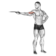 band one arm overhead biceps curl dimostrazione dell’esercizio