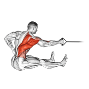band one arm twisting seated row dimostrazione dell’esercizio