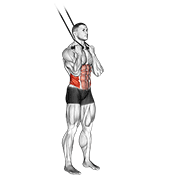 band standing twisting crunch exercise demonstration