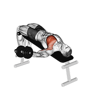 dumbbell decline one arm fly exercise demonstration