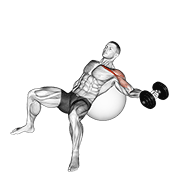 dumbbell incline one arm fly on exercise ball dimostrazione dell’esercizio