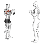 medicine ball chest pass exercise demonstration