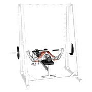 smith wide grip bench press exercise demonstration