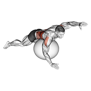 exercise ball alternating arm ups egzersiz gösterimi