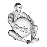 exercise ball hug 动作演示