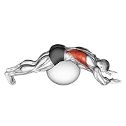 exercise ball lower back stretch (pyramid) exercise demonstration