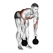 kettlebell two arm row exercise demonstration