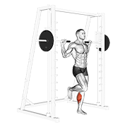 smith one leg floor calf raise dimostrazione dell’esercizio