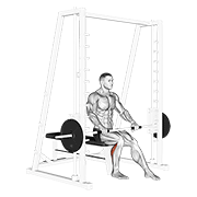 smith seated one leg calf raise exercise demonstration