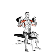 kettlebell seated two arm military press dimostrazione dell’esercizio