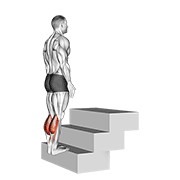 standing calf raise (on a staircase) dimostrazione dell’esercizio
