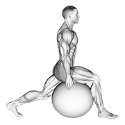 exercise ball hip flexor stretch exercise demonstration