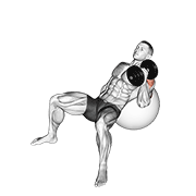 dumbbell incline one arm hammer press on exercise ball dimostrazione dell’esercizio