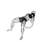 dumbbell one arm hammer press on exercise ball exercise demonstration