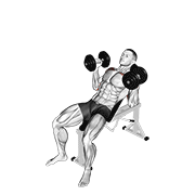 dumbbell palms in incline bench press egzersiz gösterimi