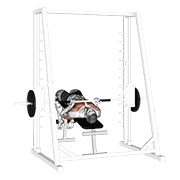 smith machine reverse decline close grip bench press dimostrazione dell’esercizio