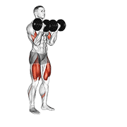 dumbbell bicep curl lunge with bowling motion 动作演示