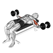 dumbbell lying wide curl exercise demonstration