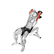 dumbbell incline two arm extension exercise demonstration