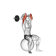 ez bar french press on exercise ball 动作演示