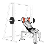 smith machine incline tricep extension dimostrazione dell’esercizio