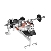 ez-bar close-grip bench press egzersiz gösterimi