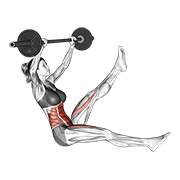 barbell sitted alternate leg raise (female) exercise demonstration